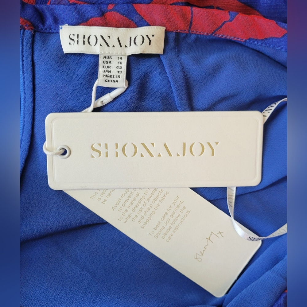 Shona Joy Vibrant Red and Blue Wide Leg Pants NWT - Picture 4 of 7